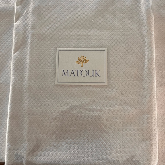 New MATOUK Elliot Diamond Pique Straight Edge Euro Sham 27x27 Style #062 White - Picture 2 of 4